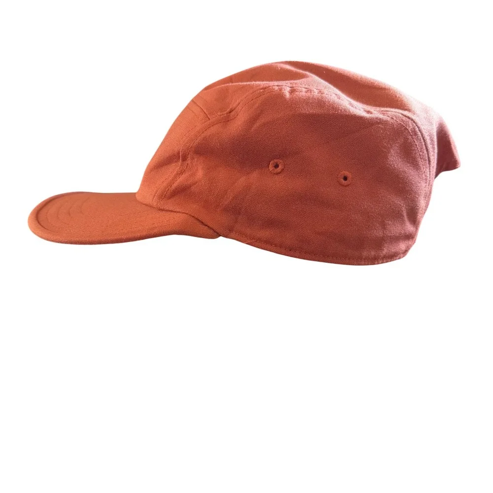 Cotopaxi 5 Panel Camp Hat Rust Orange Recycled Polyester Adjustable Llama Patch